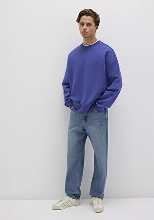 Bisiklet Yaka Mavi Sweatshirt 0S10415-70695