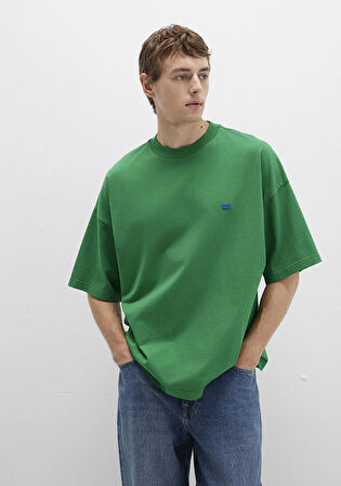 Bisiklet Yaka Basic Yeşil Tişört 0611931-85916