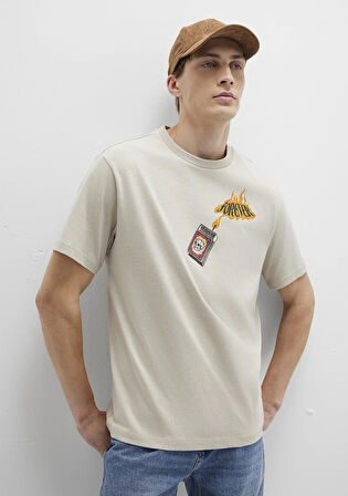 Forever Baskılı Bej Tişört 0612930-70322