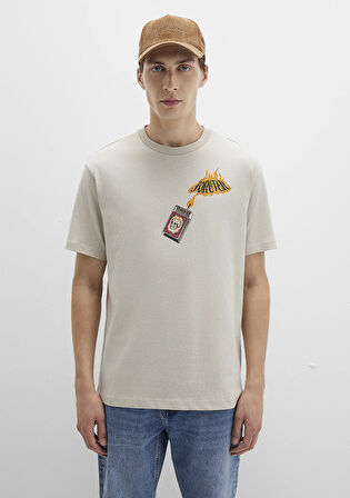 Forever Baskılı Bej Tişört 0612930-70322