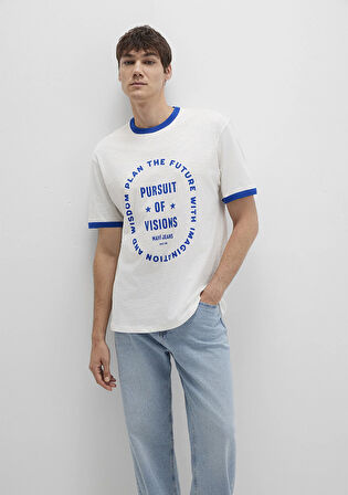 Baskılı Ekru Tişört 0612954-70057
