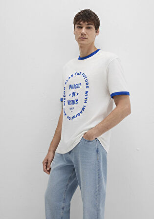 Baskılı Ekru Tişört 0612954-70057