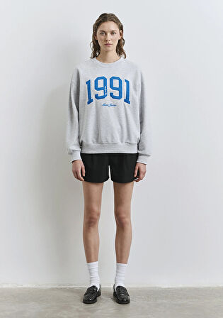 1991 Baskılı Gri Sweatshirt 1S10361-87033