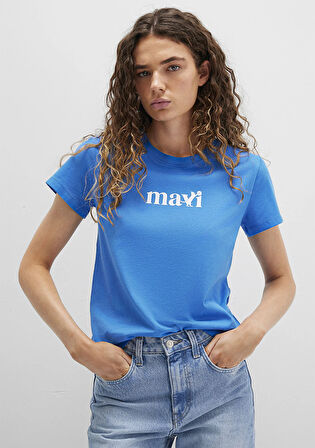 Mavi Kedi Baskılı Mavi Tişört 1613388-70902