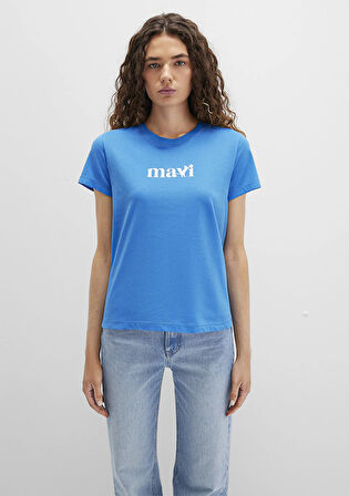 Mavi Kedi Baskılı Mavi Tişört 1613388-70902