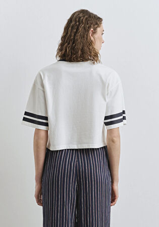 Mavi Logo Baskılı Beyaz Tişört 1613376-70057