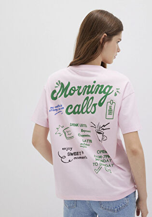 Baskılı Pembe Tişört 1613379-71007