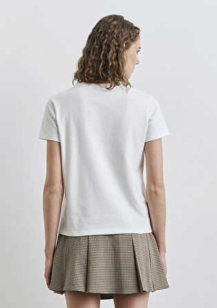 Baskılı Ekru Tişört 1613375-70057