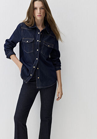 Angela Classic Denim Rinse Jean Gömlek 1210819-90120