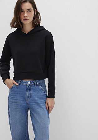 Kapüşonlu Siyah Sweatshirt 1S10386-900