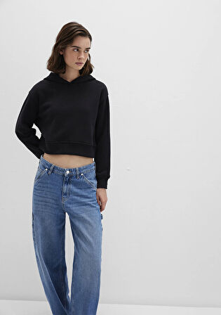 Kapüşonlu Siyah Sweatshirt 1S10386-900