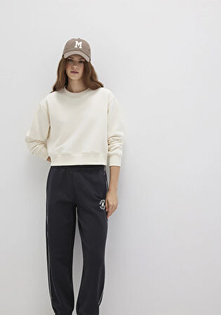 Bisiklet Yaka Ekru Sweatshirt 1S10387-70049