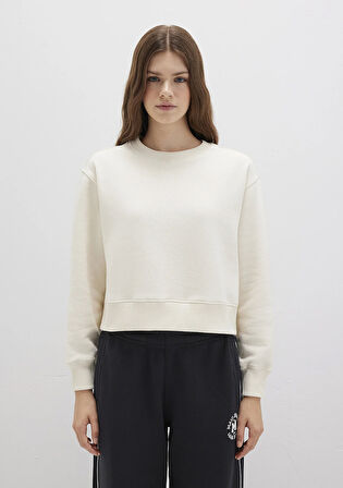 Bisiklet Yaka Ekru Sweatshirt 1S10387-70049
