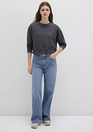 Bisiklet Yaka Antrasit Sweatshirt 1S10387-83620