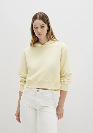 Kapüşonlu Sarı Sweatshirt 1S10386-71187