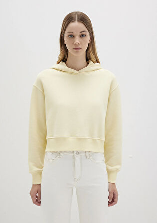 Kapüşonlu Sarı Sweatshirt 1S10386-71187