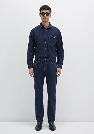 Martin Mavi Black Koyu Puslu Mavi Jean Pantolon 0037890982