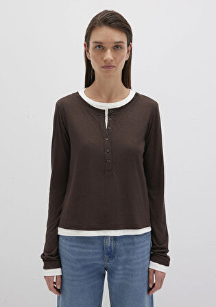 Kahverengi Uzun Kollu Tişört 1613400-88067