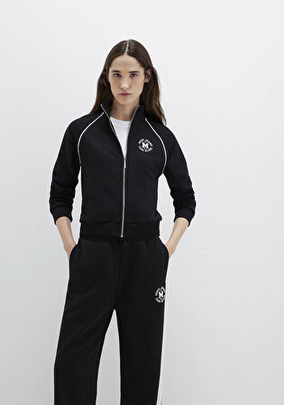 Biye Detaylı Fermuarlı Siyah Sweatshirt 1S10365-900