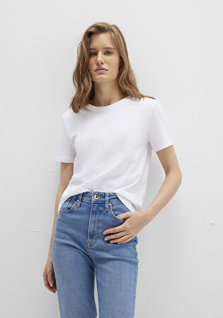 Beyaz Basic Tişört 1613406-620