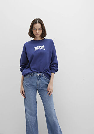 Mavi Logo Baskılı Lacivert Sweatshirt 1S10372-70498