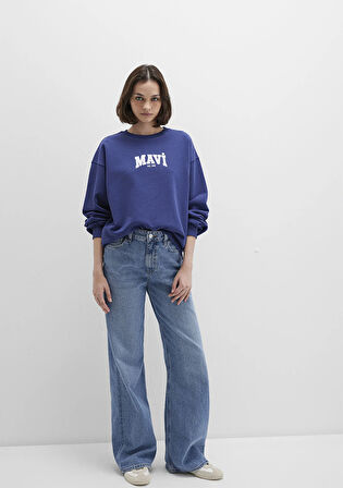 Mavi Logo Baskılı Lacivert Sweatshirt 1S10372-70498