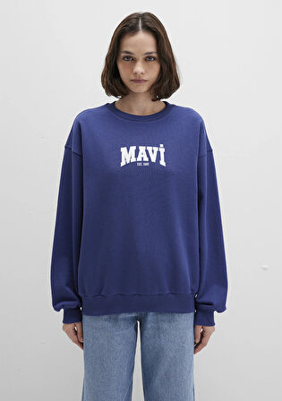 Mavi Logo Baskılı Lacivert Sweatshirt 1S10372-70498