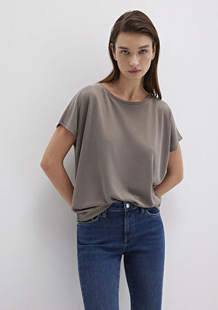 Lux Touch TENCEL TM Modal Kahverengi Basic Tişört 167245-83866