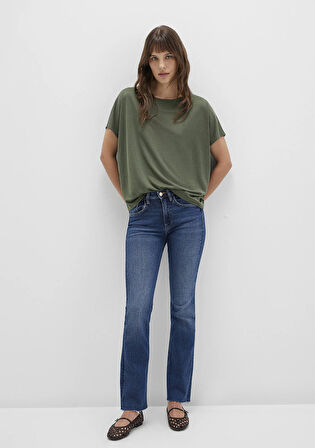 Lux Touch TENCEL TM Haki Modal Basic Tişört 167245-71551