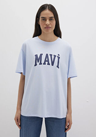 Mavi Logo Baskılı Mavi Tişört 1600843-70717
