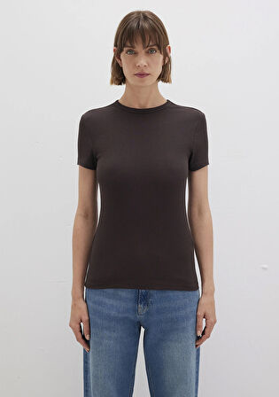 Kahverengi Basic Tişört 1613081-70240