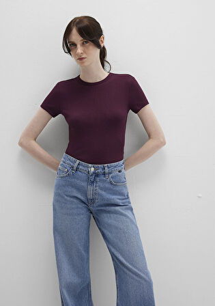 Bordo Basic Tişört 1613081-70434