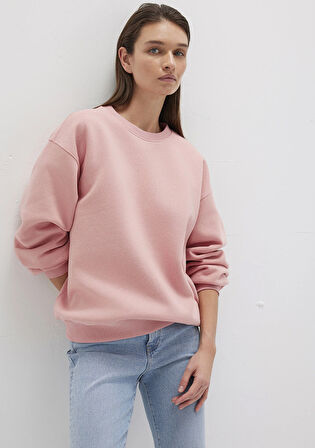Bisiklet Yaka Pembe Basic Sweatshirt 1610198-91003