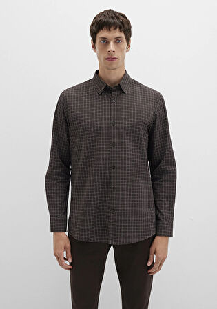 Kareli Kahverengi Gömlek 0211675-91012