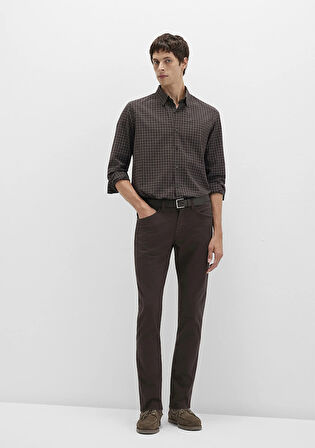 Jake Mavi Black Koyu Kahverengi Gabardin Pantolon 0042290686