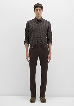 Jake Mavi Black Koyu Kahverengi Gabardin Pantolon 0042290686