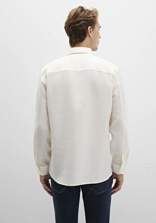 Ekru Tencel TM Liyosel Gömlek 0211659-70057