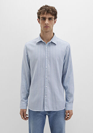 Mavi 0211709-90932 Çizgili Mavi Gömlek