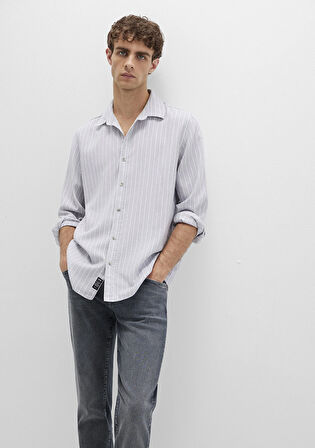 Çizgili Gri Gömlek 0211709-91016