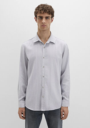Çizgili Gri Gömlek 0211709-91016
