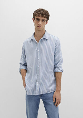 Çizgili Mavi Gömlek 0211709-90932