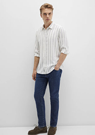 Çizgili Beyaz Gömlek 0211712-90938