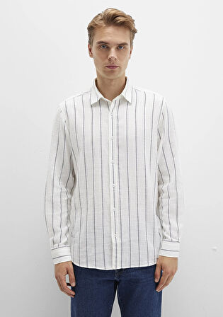 Çizgili Beyaz Gömlek 0211712-90938