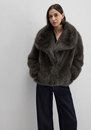 Suni Kürk Kahverengi Kısa Ceket 1110781-71593