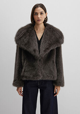 Suni Kürk Kahverengi Kısa Ceket 1110781-71593