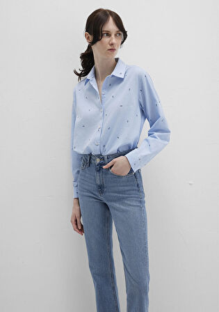 Mini Baskılı Mavi Gömlek 1210030-84655