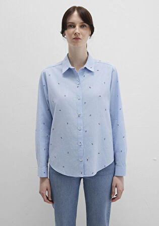 Mini Baskılı Mavi Gömlek 1210030-84655