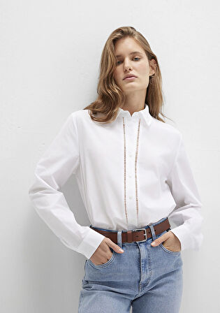 Baskılı Ekru Gömlek 1211174-70057