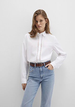 Baskılı Ekru Gömlek 1211174-70057