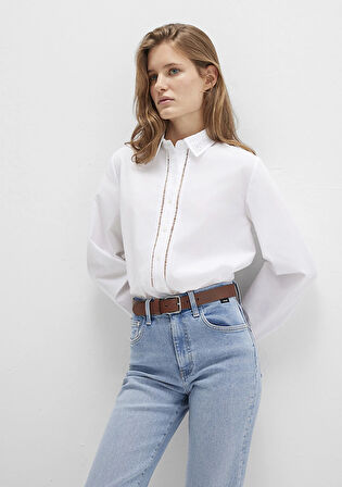 Baskılı Ekru Gömlek 1211174-70057